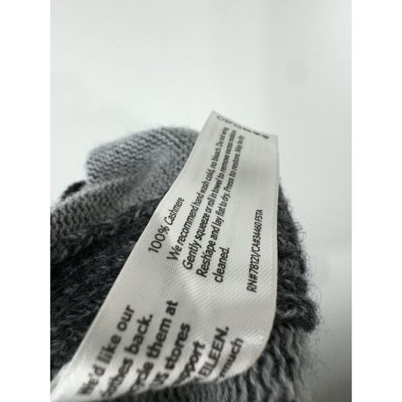 Eileen Fisher Sweater L 100% Cashmere Gray V-Neck Boxy Lagenlook Tunic Medium - Picture 5 of 5